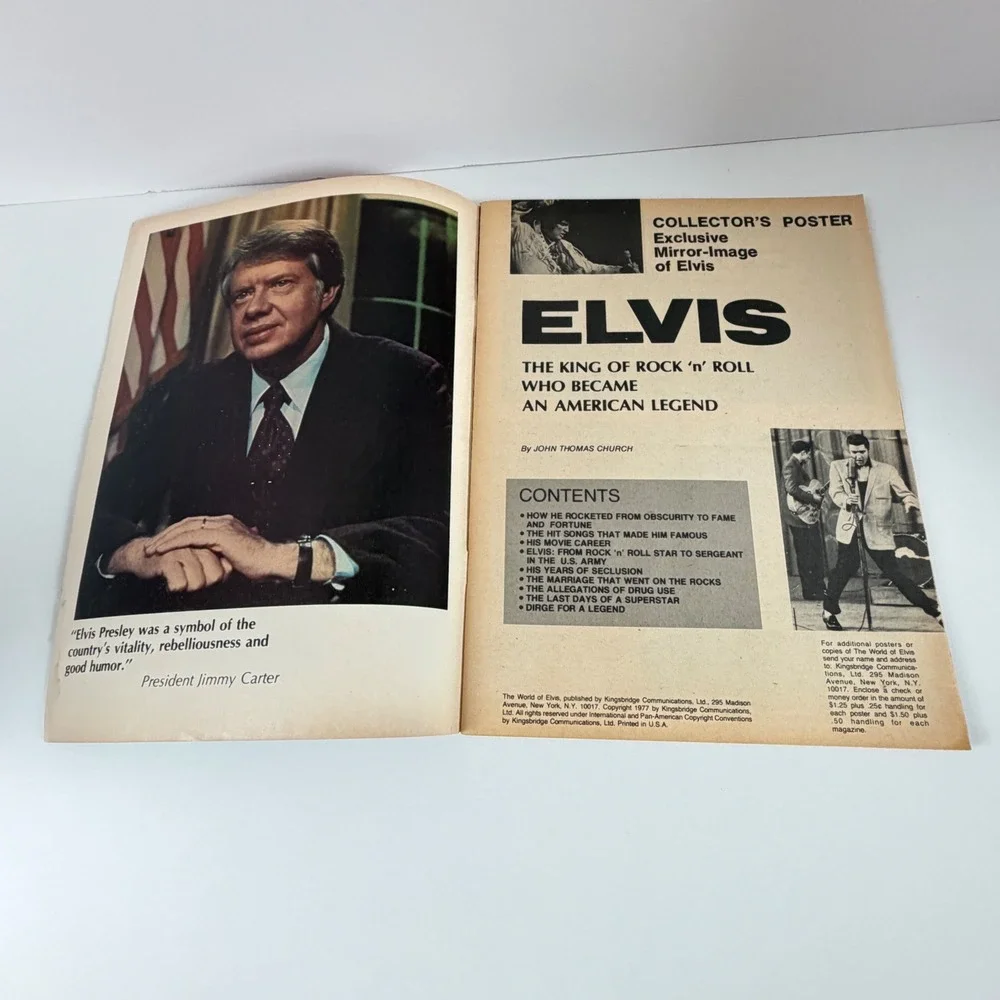Vintage 1977 The World of Elvis Special Memorial Magazine Kingsbridge No Poster